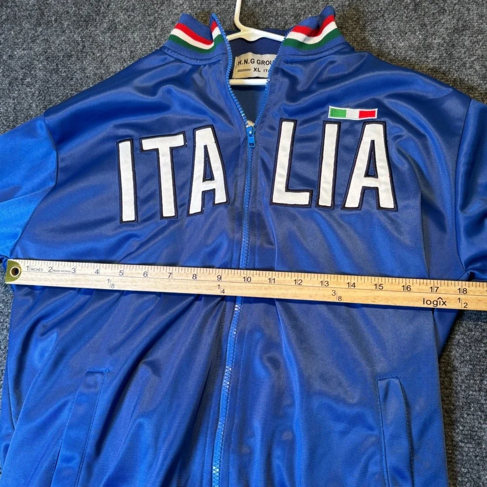 Youth Italia Track Jacket YXL Full Zip Blue White Red‎ Green Italy Flag Soccer